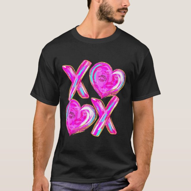 Xoxo Hearts Valentine's Day Women Girls Vday  T-Shirt (Front)
