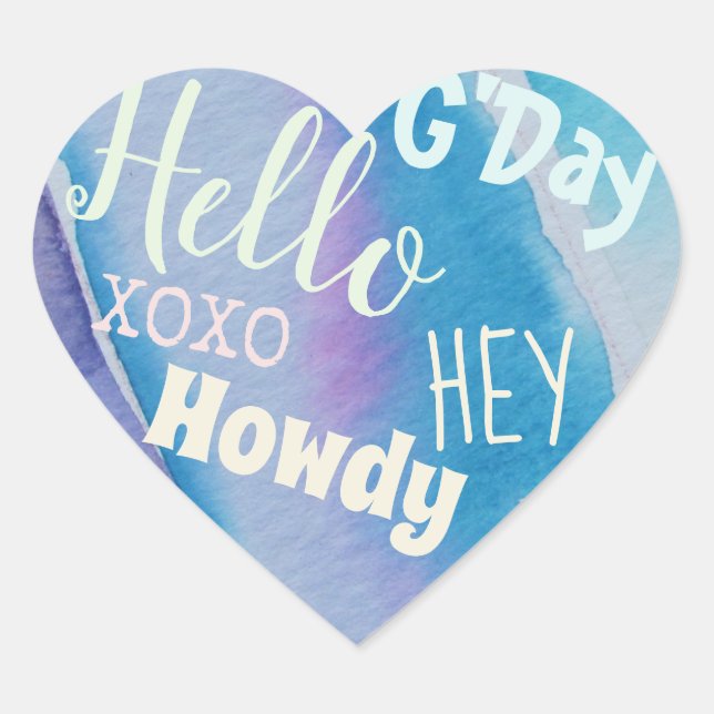 XOXO Hello Hey Heart Sticker (Front)