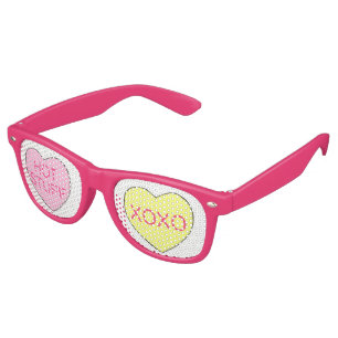 XOXO Hot Stuff Pink Candy Heart Valentine's Day Retro Sunglasses