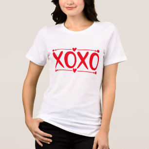 XOXO Hugs And Kisses Modern Valentine's Day Tri-Blend Shirt