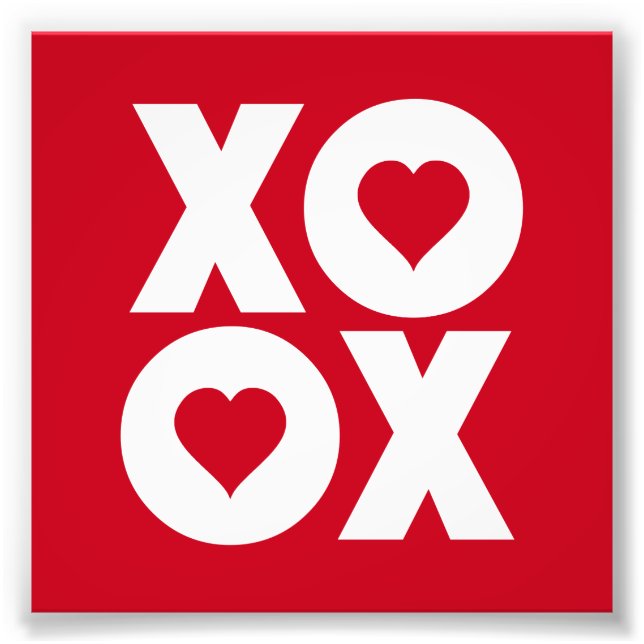 XOXO Hugs and Kisses Valentine's Day Photo Print (Front)