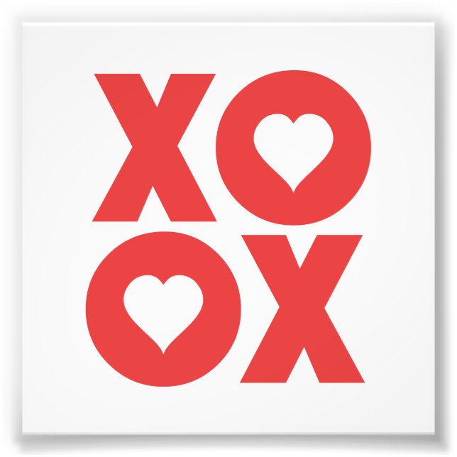 XOXO Hugs and Kisses Valentine's Day Photo Print (Front)