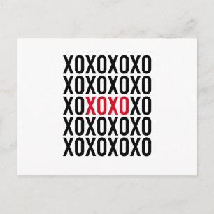 XOXO, hugs and kisses, word art, text design Postcard