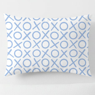 XOXO Hugs & Kisses Blue White Modern Pattern Pillowcase
