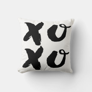 XOXO Hugs & Kisses Brush Typography Pillow