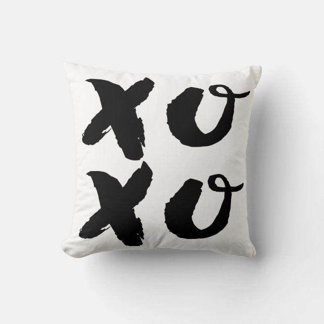 XOXO Hugs & Kisses | Brush Typography Pillow (Front)