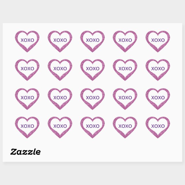 XOXO Hugs & Kisses Custom Conversation Hearts Heart Sticker (Sheet)