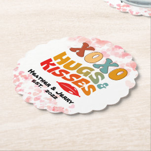 XOXO Hugs & Kisses Paper Coaster