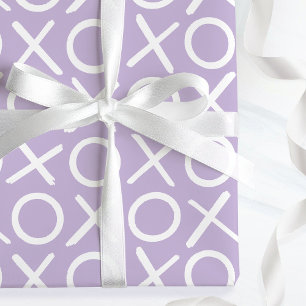 XOXO Hugs & Kisses Purple Valentine's Brush Script Wrapping Paper