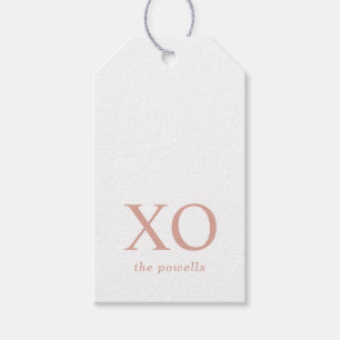 XOXO Hugs & Kisses Simple Blush Pink Minimalist Gift Tags