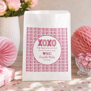 XOXO Hugs & Kisses Valentine's Day 1st Birthday Favour Bag