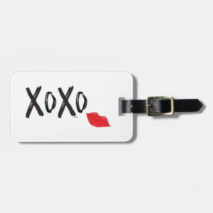 XoXo-Hugs-Kisses-with-Red-Lips Luggage Tag