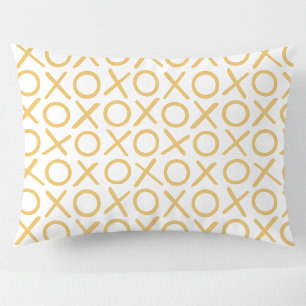 XOXO Hugs & Kisses Yellow White Modern Pattern Pillowcase