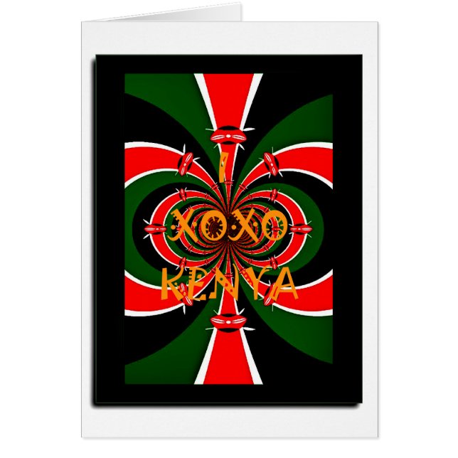 XOXO I Love Kenya Black Red Green National Flag Co (Front)