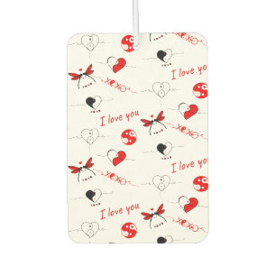 XOXO, I love you and hearts Car Air Freshener