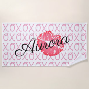 XOXO kiss Beach Towel