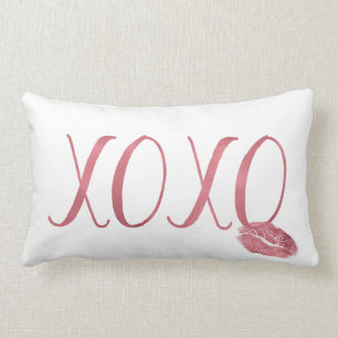 XOXO Kiss Pink Lips Lumbar Cushion