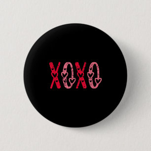 Xoxo Kisses Hugs Vintage Valentines Day 6 Cm Round Badge
