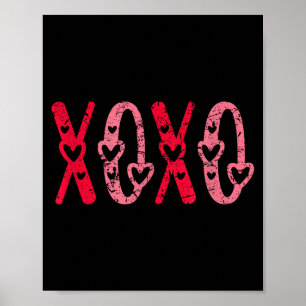 Xoxo Kisses Hugs Vintage Valentines Day Poster