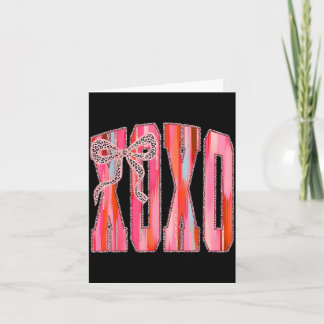 Xoxo Leopard Bow Funny Valentine's Day Coquette Nk Card