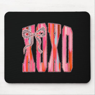 Xoxo Leopard Bow Funny Valentine's Day Coquette Nk Mouse Pad