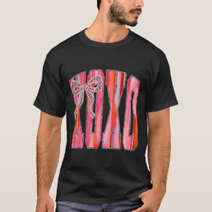 Xoxo Leopard Bow Funny Valentine's Day Coquette Nk T-Shirt