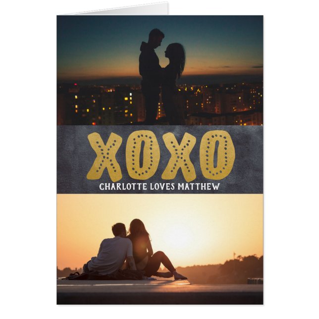 XOXO Love 2 Photo Personalised Valentines Day (Front)