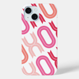 XOXO Love And Kisses Typography Valentine's Day iPhone 15 Case