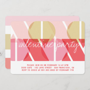 XOXO Love And Kisses Valentine's Day Party Invite