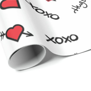 XOXO Love & Kisses Design Wrapping Paper