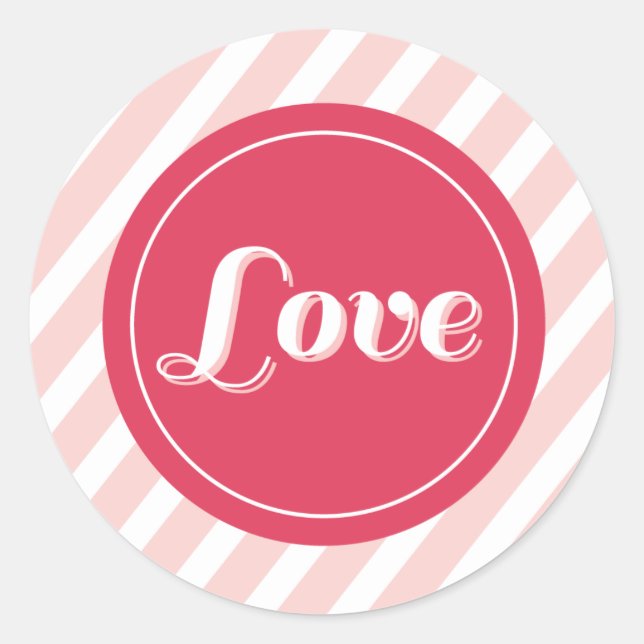 XOXO Love & Kisses Valentine Party 3 Inch Stickers (Front)