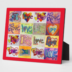 XOXO Love Mosaic Collage Painting Poem Plaque