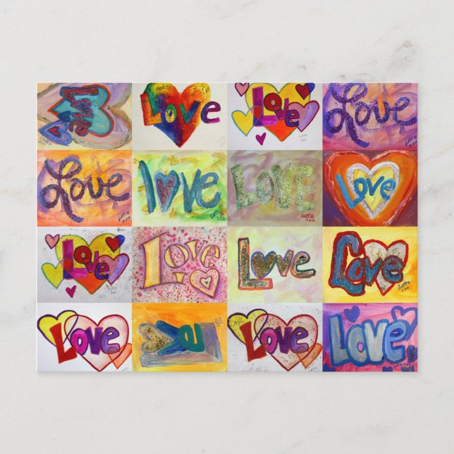 XOXO Love Mosaic Postcard (Front)