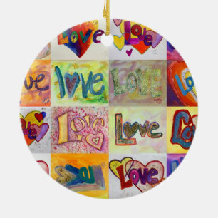 XOXO Love Mosaic Word Ornaments