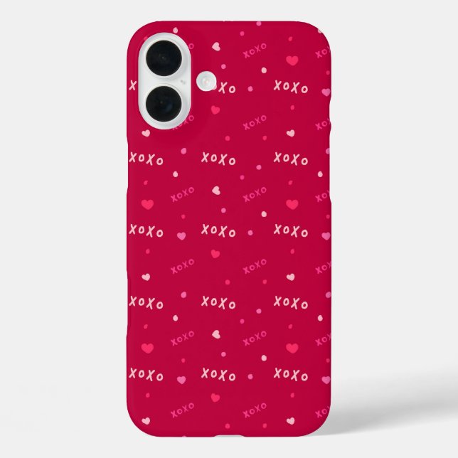"XOXO Love Pattern with Hearts and Dots Case-Mate iPhone Case (Back)