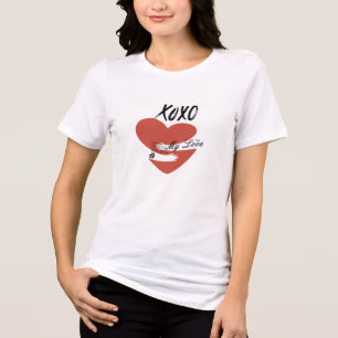 "XOXO Love: Women’s Heart & Hugs T-Shirt" Tri-Blend Shirt