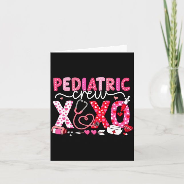Xoxo Nurse Paediatrics Crew Nurse Valentine Leopar Card (Front)
