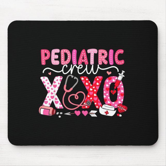 Xoxo Nurse Paediatrics Crew Nurse Valentine Leopar Mouse Pad (Front)