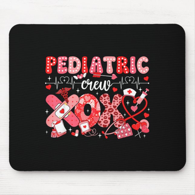 Xoxo Nurse Paediatrics Crew Nurse Valentine Leopar Mouse Pad (Front)