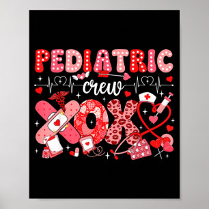 Xoxo Nurse Pediatric Crew Nurse Valentine Leopard Poster