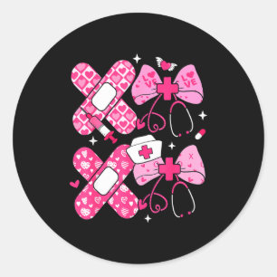 Xoxo Nurse Valentines Day Stethoscope Valentine Nu Classic Round Sticker