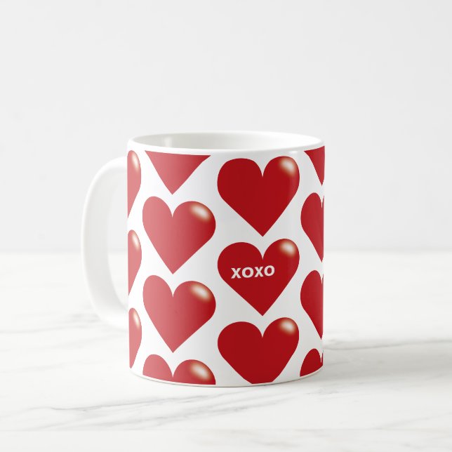 XOXO on Heat Coffee Mug (Front Left)