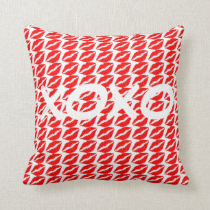 XOXO on the Lips Square Pillow