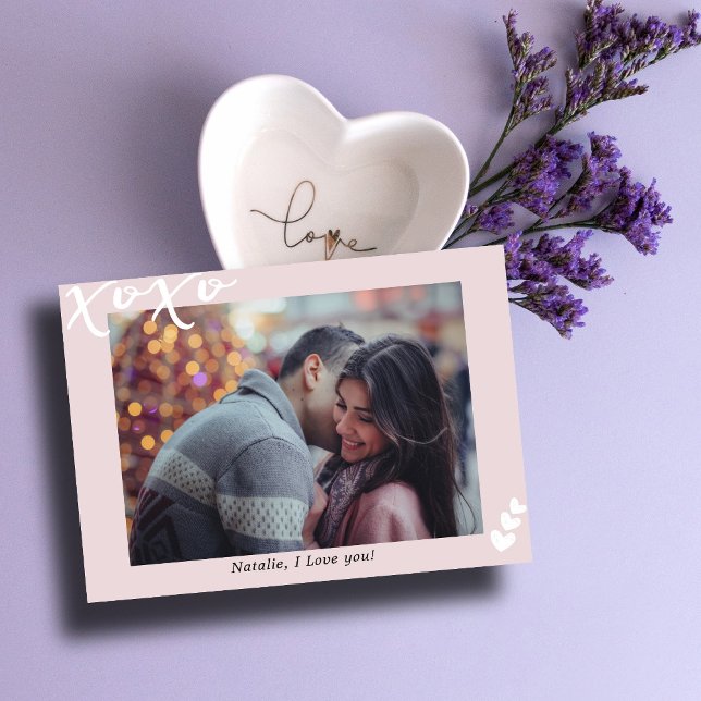 XOXO Personalised Photo I Modern Pink I Valentines Holiday Card (Creator Uploaded)