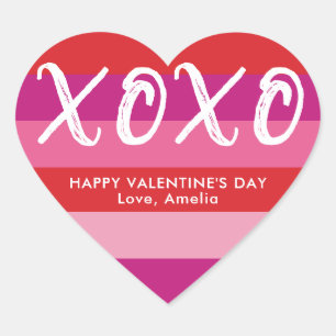 XOXO Personalised Valentine's Day Heart Stickers