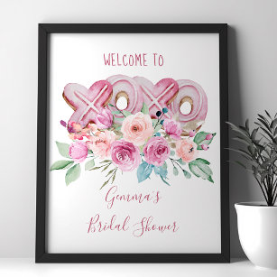 XOXO Pink Cookies Pretty Floral Welcome Poster