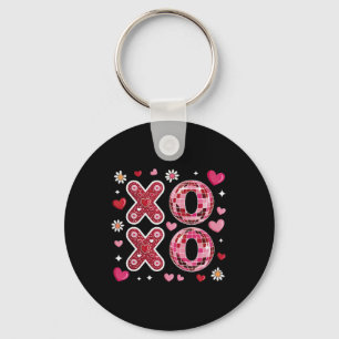 Xoxo Pink Disco Shirt Cute Valentine Hearts Flower Key Ring
