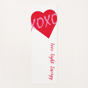 XOXO Pink Heart White XOXO Hugs Kisses White Yoga Mat