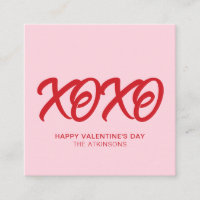 XOXO pink red cute modern custom valentine's Day