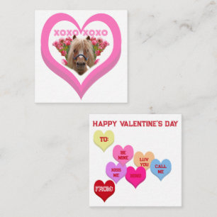 XOXO Pretty Pony Conversation Hearts Valentine's Card